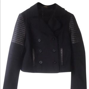 Rebecca Minkoff Wool And Lambskin Leather Coat